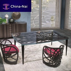 Contemporary dining table TA67 GALILEOwoodenglassrectangular