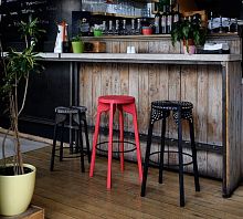 Scandinavian design bar stool TATTOOmaplestackableblack