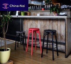 Scandinavian design bar stool TATTOOmaplestackableblack