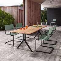 Industrial style table GUSTAVOteakHPLaluminum base