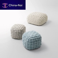 Contemporary pouf TOBITfabricpolyesterround