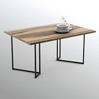 Contemporary dining table ONE natural oakmetal baserectangular
