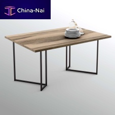 Contemporary dining table ONE natural oakmetal baserectangular