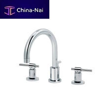 Double-handle washbasin mixer tap 4027.11.45countertopchromed metalbathroom