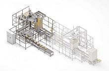 High level infeed palletizer AUTOPALroboticfor canstray