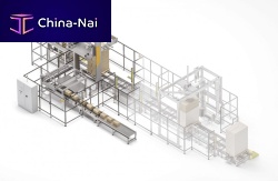 High level infeed palletizer AUTOPALroboticfor canstray