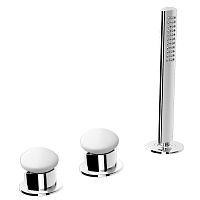 Double-handle shower mixer tap 95.3150.4 for bathtubdeck mountedchromed metal