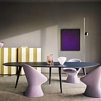 Contemporary table TWEED 2319MDFlacquered MDF basealuminum base