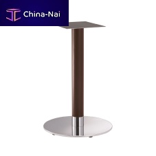 Polished stainless steel table base FT 065woodencontemporary