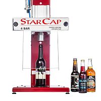Pneumatic capping machine for crown caps