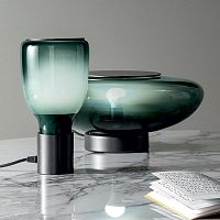 Table lamp ACQUERELLIpainted metalblown glasscontemporary