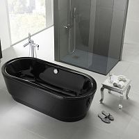 Oval bathtub OPERAfreestandingsteelblack