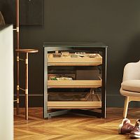 Contemporary side table b Solitaireoakglassmetal