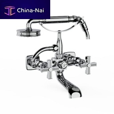 Shower mixer tap 16 414wall-mountedchromed metalbathroom