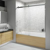 Sliding bath screen FLOW: CPL408Ttempered glasspartial frame