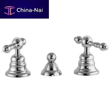 Double-handle bidet mixer tap F5072countertopchromed metalbathroom