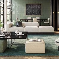 Modular sofa Caring Stripescontemporaryfabricgray