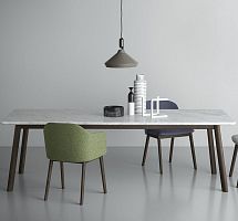 Contemporary table GINGERwalnutashmarble