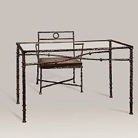 Contemporary dining table ROMA Xglassbronze baserectangular