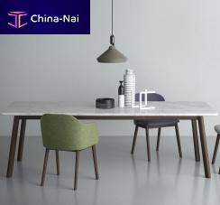Contemporary table GINGERwalnutashmarble