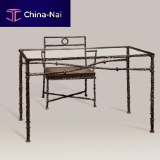 Contemporary dining table ROMA Xglassbronze baserectangular