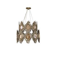 Vintage chandelier VIVRE 2 RINGSbrassstone