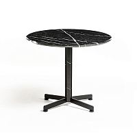 Contemporary coffee table Piana Smarblepainted metal baseround