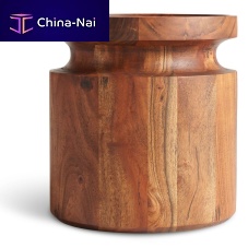 Contemporary side table TURNsolid woodroundhome