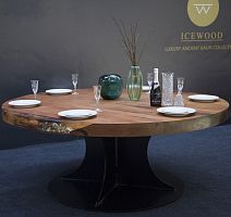 Contemporary dining table Perfectly Imperfectwoodenresinmetal base