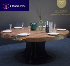 Contemporary dining table Perfectly Imperfectwoodenresinmetal base