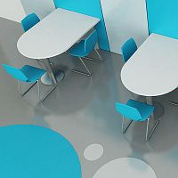 Contemporary dining table D ENDlaminatecurvedwall-mounted