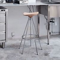 Contemporary bar stool JAMAICAbeechcast aluminumchrome steel base