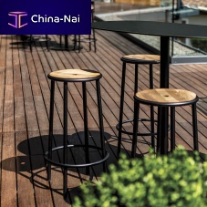 Contemporary bar stool SHIREwoodenmetal base4-legged