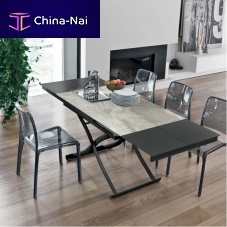 Contemporary table DIONE PLUSlacquered MDFtempered glassporcelain stoneware