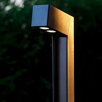 Stainless steel bollard light KRANgardenminimalist designwith tempered glass diffuser