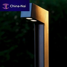 Stainless steel bollard light KRANgardenminimalist designwith tempered glass diffuser