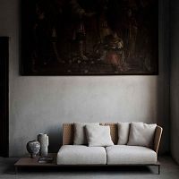 Contemporary sofa BALESTRO 24fabricleathergray
