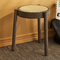 Contemporary stool PALoakwickermesh