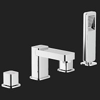 Double-handle bathtub mixer tap LOOP: LP90001/6CRdeck mountedchrome-plated brassbathroom