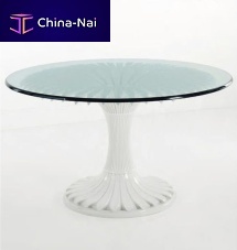Classic dining table ART. 362glassmetal baseround