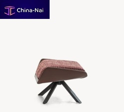 Contemporary stool Clarissaleatherfabricpowder-coated steel base