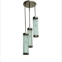 Pendant lamp in nickel-plated bronzeglassArt Deco