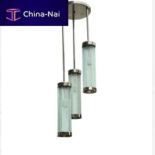 Pendant lamp in nickel-plated bronzeglassArt Deco