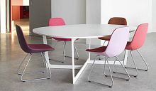 Contemporary table INSULA : EJ 190-199linoleumlacquered aluminumround