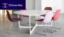 Contemporary table INSULA : EJ 190-199linoleumlacquered aluminumround