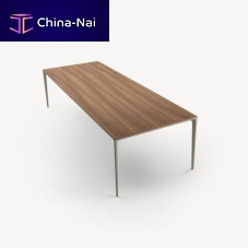Contemporary table LONG ISLANDlacquered aluminumnickelrectangular
