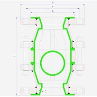 Ball check valve double-flangePTFE-lined
