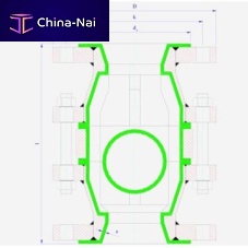 Ball check valve double-flangePTFE-lined