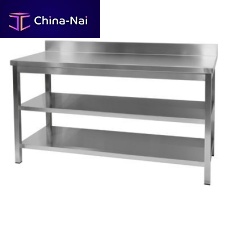 Stainless steel kitchen worktop WALL TABLE commercialkitchensquare edge
