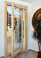 Pivoting with offset axis French door EURONORM STANDARDwoodendouble-glazed